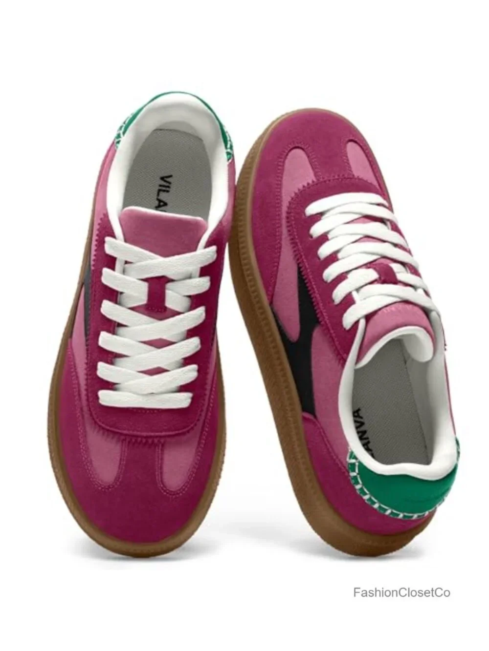 Women's Retro Suede Fashion Sneakers with Gum Sole
